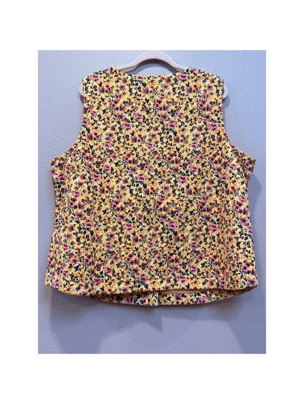 Vintage Denim & Co. Quilted Floral Vest; Women's XL - Picture 5 of 5